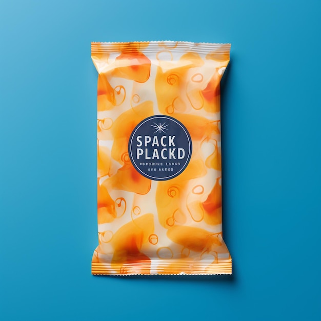 Plastic snack wrap mockup isolated background