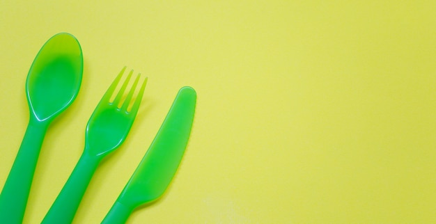 Plastic spoon and fork