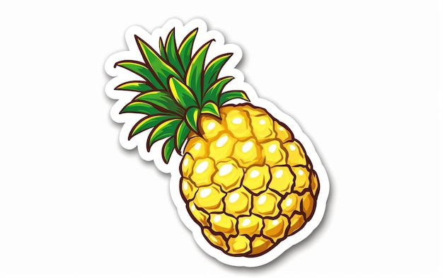 Plastic Sticker with a Humorous Pineapple Twist isolated on transparent Background