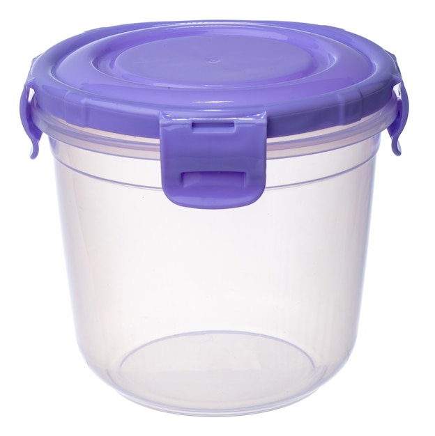 Plastic storage container for food isolated