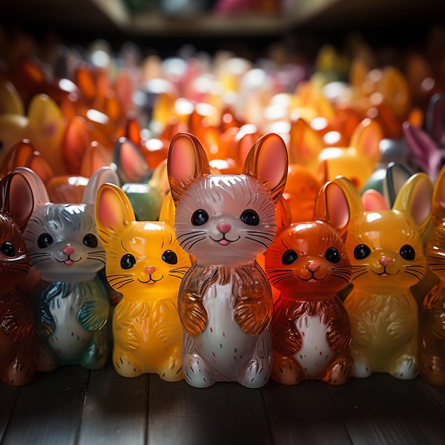 Premium AI Image | Plastic toys figurines vibrant colors small animal