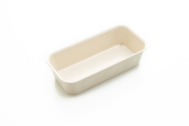 plastic tray isolated on white surface