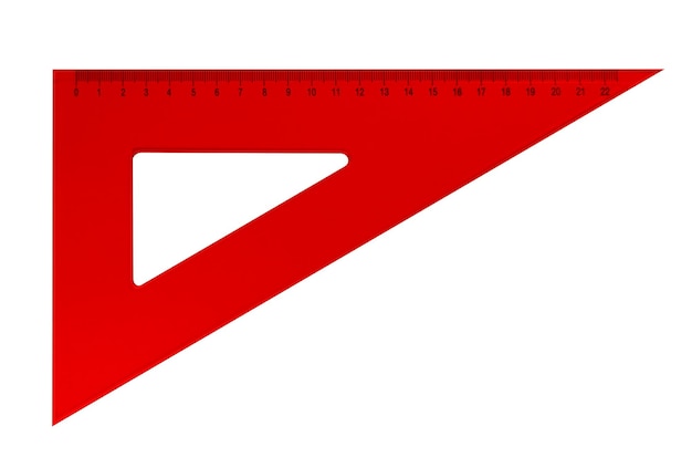 Photo plastic triangular ruler red