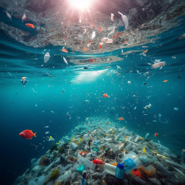 海底のプラスチック廃棄物