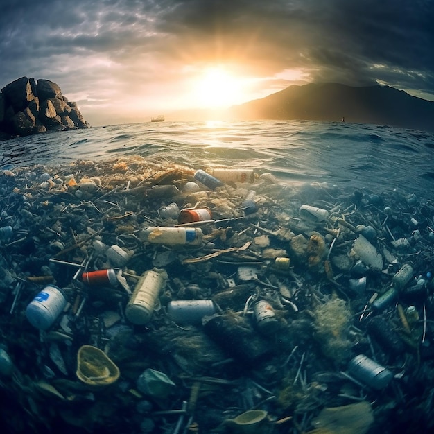 海底のプラスチック廃棄物