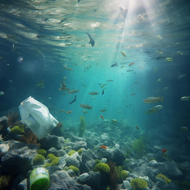海底のプラスチック廃棄物