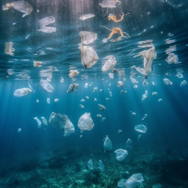 海底のプラスチック廃棄物