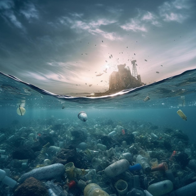 海底のプラスチック廃棄物