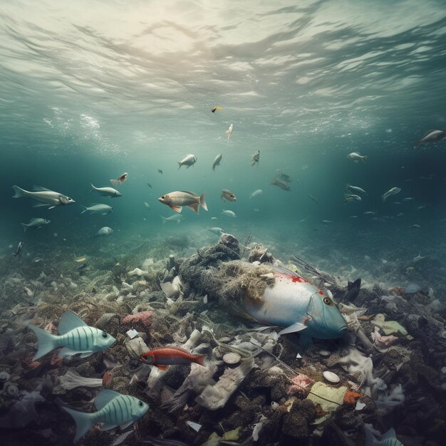 海底のプラスチック廃棄物