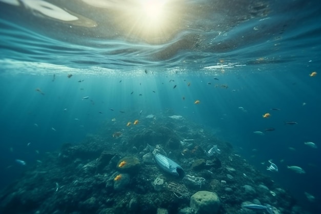 海底のプラスチック廃棄物