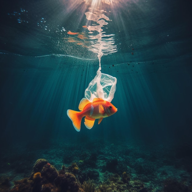 海底のプラスチック廃棄物