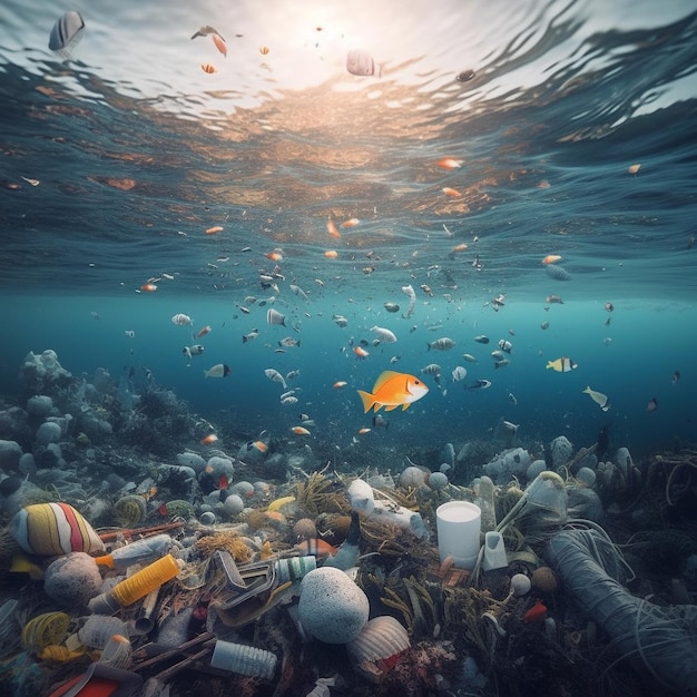海底のプラスチック廃棄物