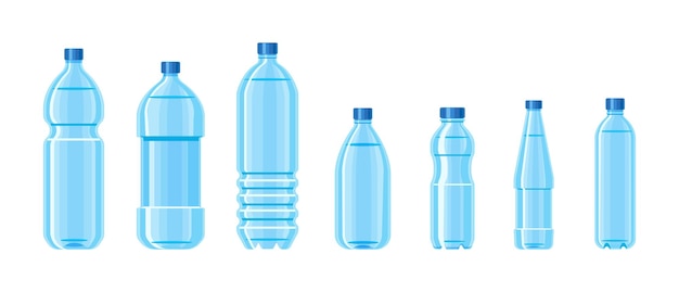 Bottiglia d'acqua in plastica di colore blu contenitori di diverse capacità bottiglia di pompa di tara grande e piccola