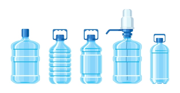 Plastic water bottle blue color set containers of different capacities largesmall tare