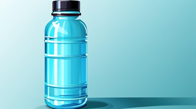 Photo plastic water bottle on isolated blue background empty water bottle on isolated background