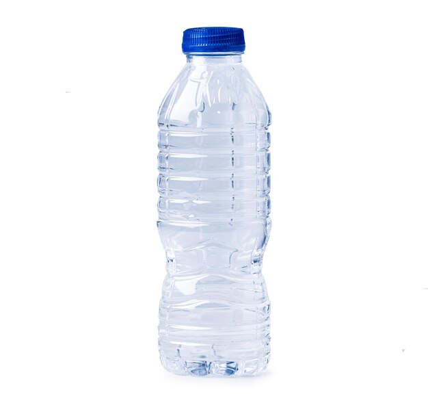 Plastic water bottle isolated on white background with clipping path