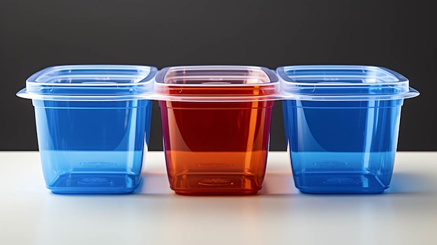 Foto plasticcontainers geïsoleerd op wit