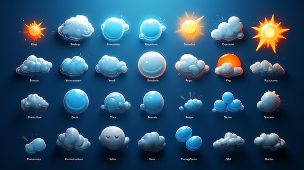 Photo plasticine 3d weather icons render style