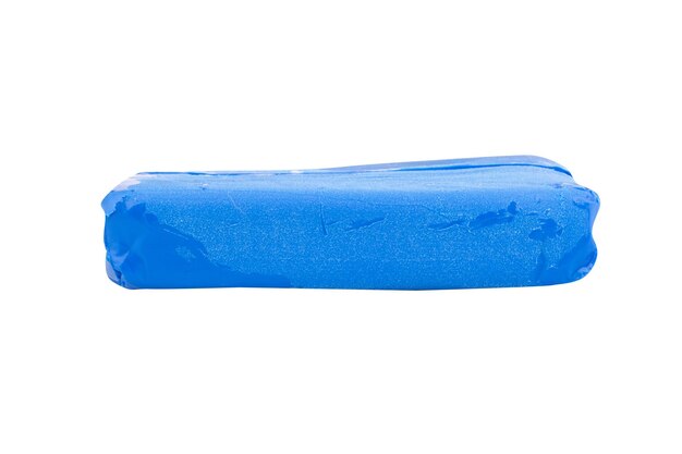 Plasticine blue lump isolated on white background