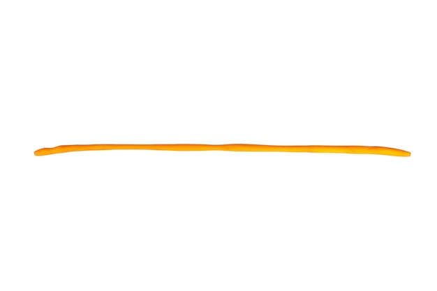 Photo plasticine line color orange isolated on white background