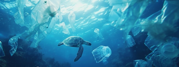 Plasticvervuiling in de oceaan milieuprobleem