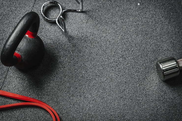 Foto plat lag crossfit fitnessapparatuur