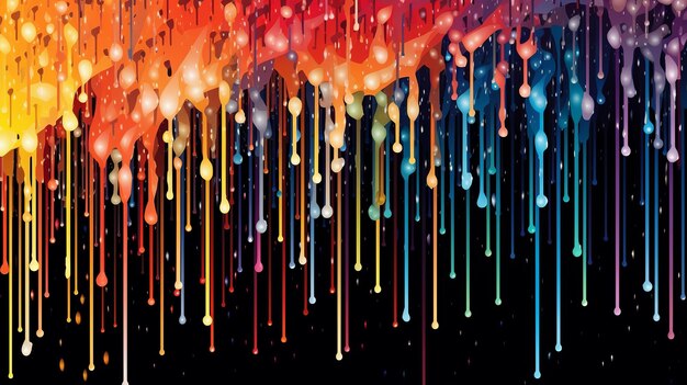 Foto plat ontwerp abstract grafisch behang met een kleurrijk regenpatroon met een visueel aantrekkelijke compositie met een moderne esthetische generatieve ai
