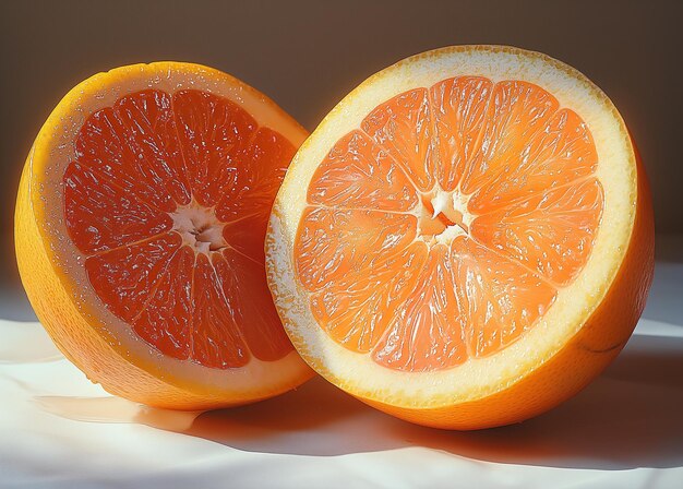 Plat ontwerp Eenvoudige minimalistische afbeeldingen van sinaasappels met heldere pastelperzikkleur