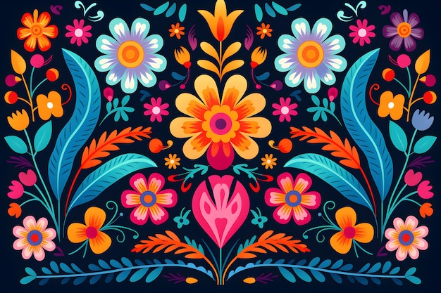 plat ontwerp kleurrijke Mexicaanse achtergrond