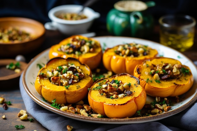 Plate of baked pumpkin