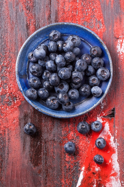 Plate of blueberries