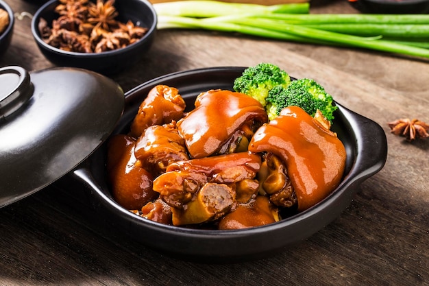 A plate of braised pork feet