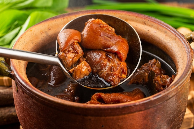 A plate of braised pork feet