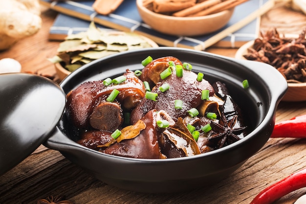 A plate of braised pork feet