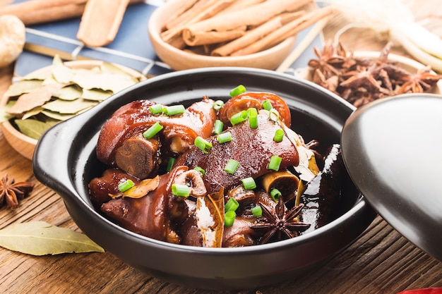 plate of braised pork feet