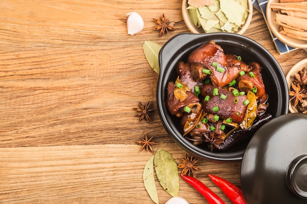 plate of braised pork feet