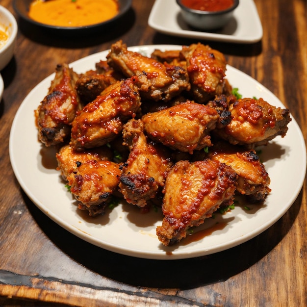 Plate of chicken wings