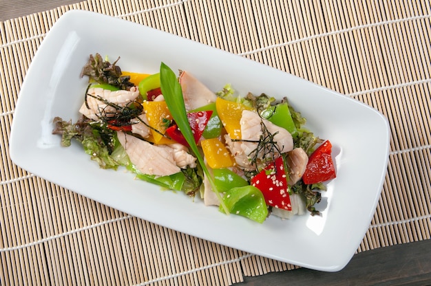 Plate of Chinese chicken salad