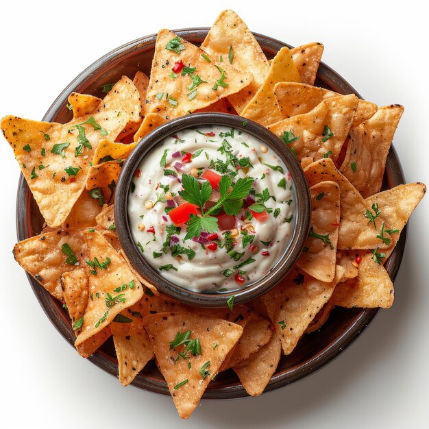 Plate of Chips With Dip