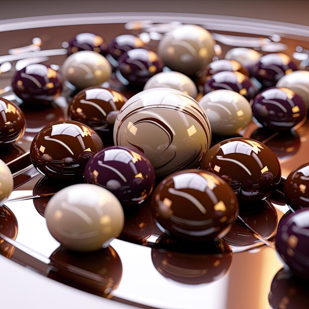 Photo a plate of chocolates with the word 