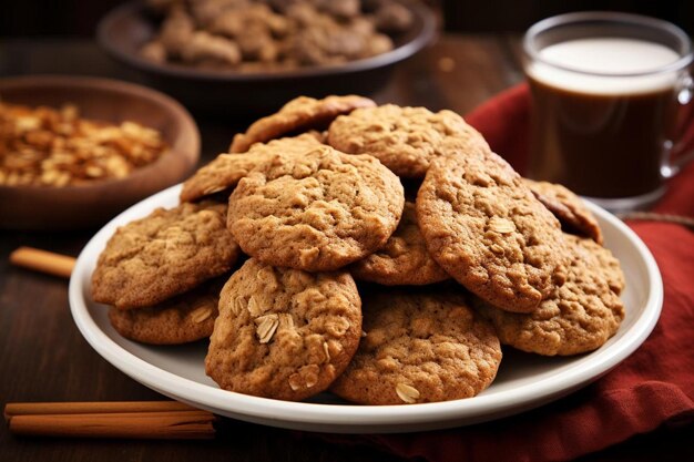 a plate of cookies with a glass of beer next to it.