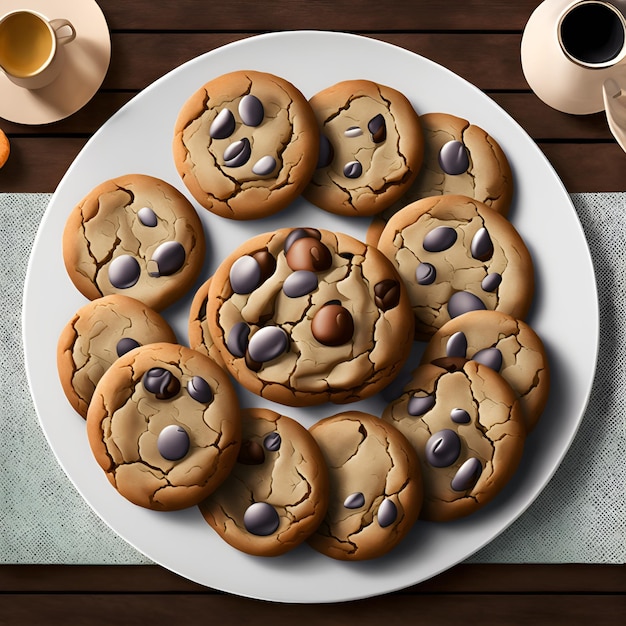 A plate of cookies with a white plate