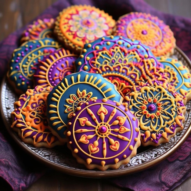 a plate of cookies with the word " i love " on it.