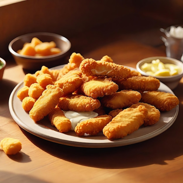 plate of crispy golden chicken strips