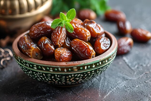 Plate of dates traditional Ramadan food