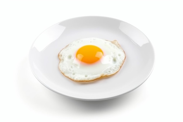 Plate delicious fried egg breakfast Generate Ai