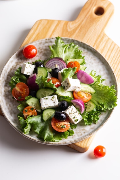 Plate of delicious greek salad