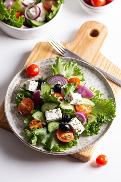 Plate of delicious greek salad