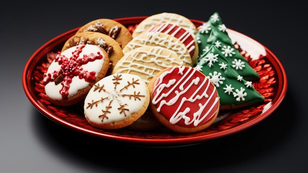 A plate of deliciously decorated Christmas cookies