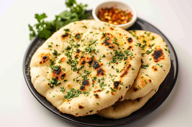 Plate elegance Isolated presentation of naan a classic Indian bread